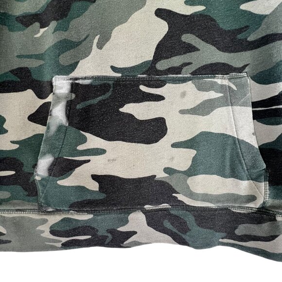 Hollister Mens Camo Hoodie XL Pullover Sweatshirt Fleece Lined Kangaroo Pocket - Picture 5 of 10